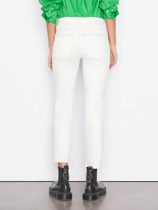Le High Straight Denim in Chalk White