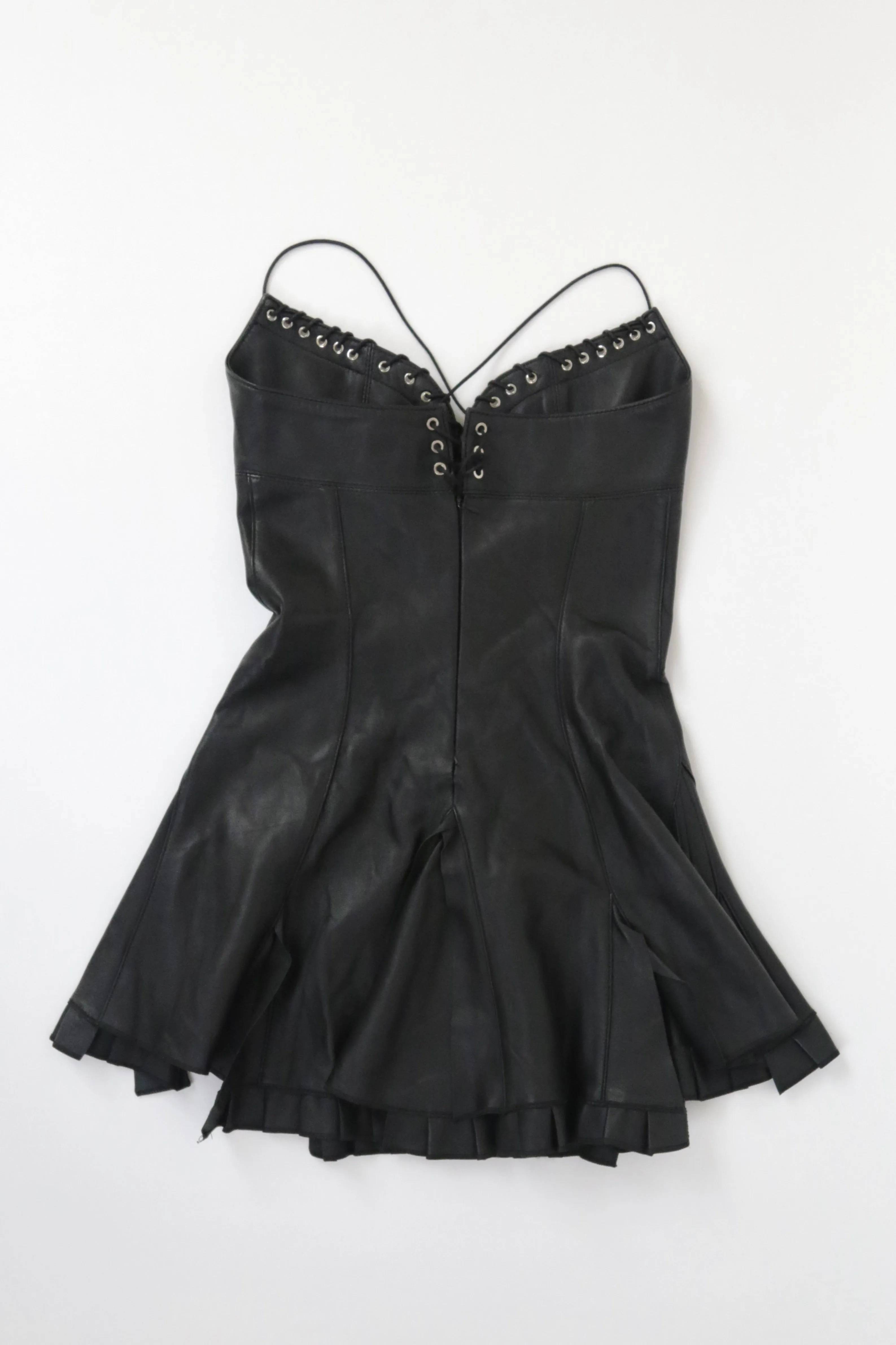 Leather Corset Skater Mini Dress