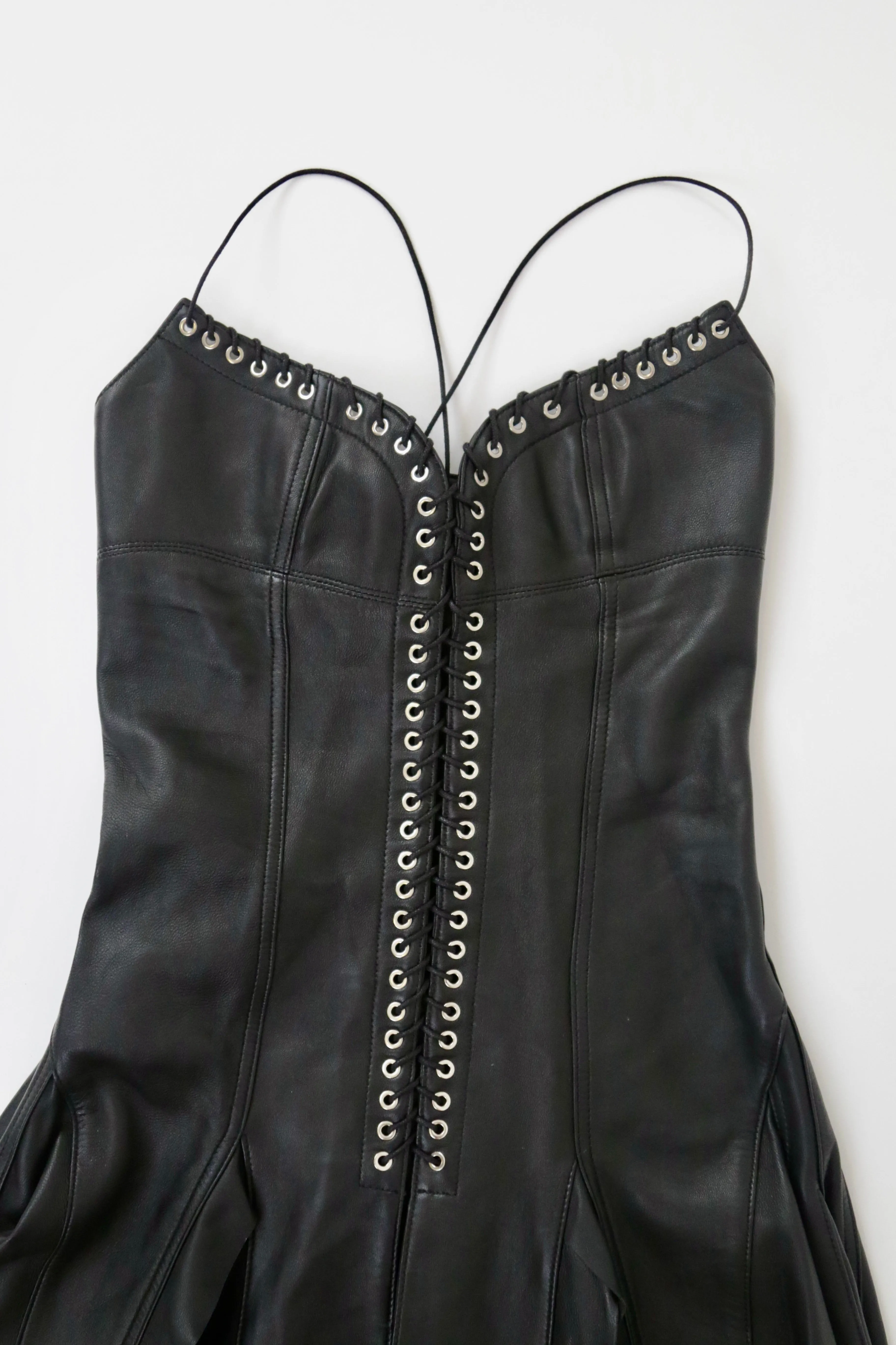 Leather Corset Skater Mini Dress