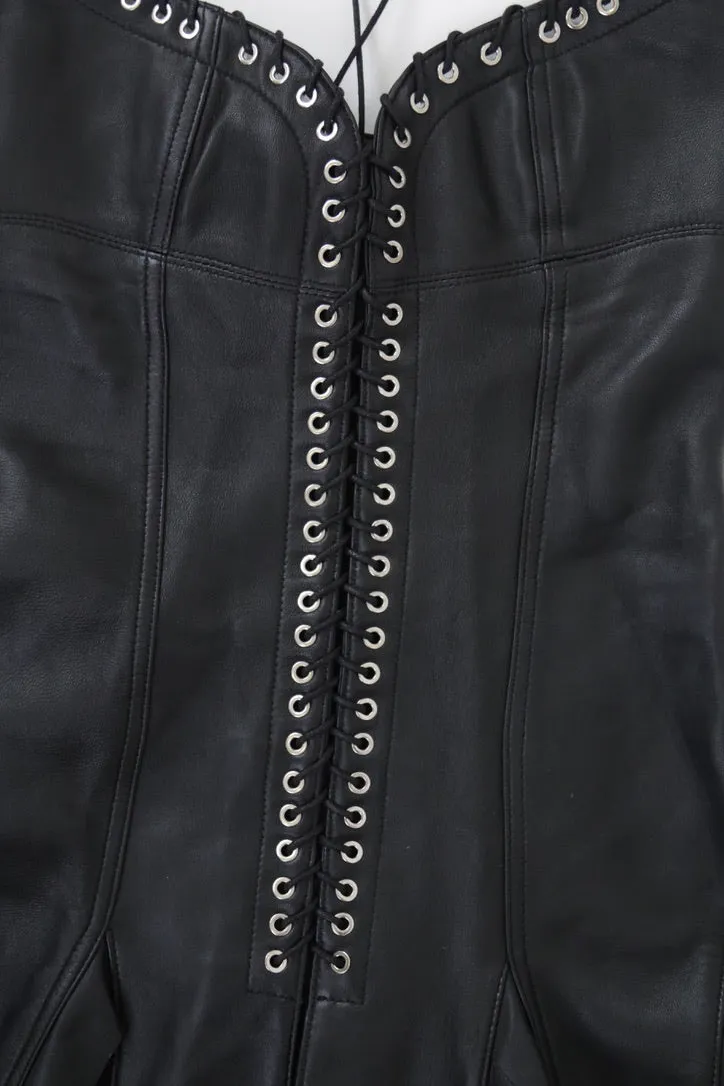 Leather Corset Skater Mini Dress