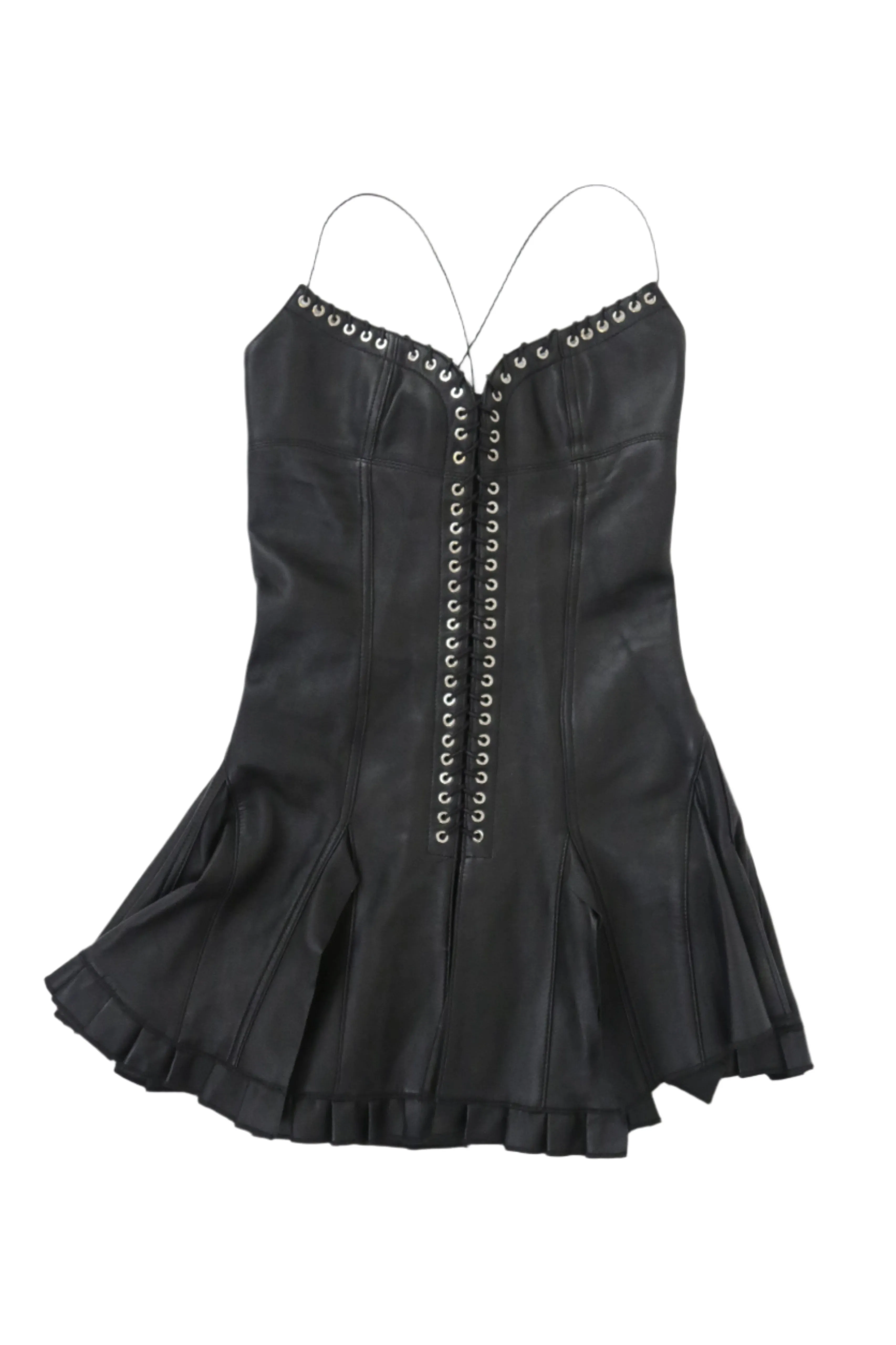Leather Corset Skater Mini Dress