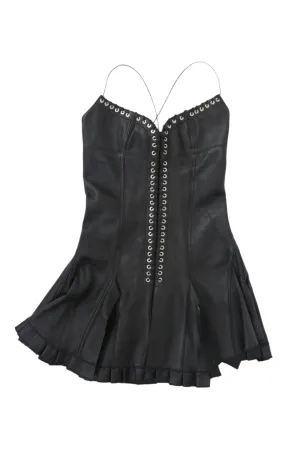 Leather Corset Skater Mini Dress