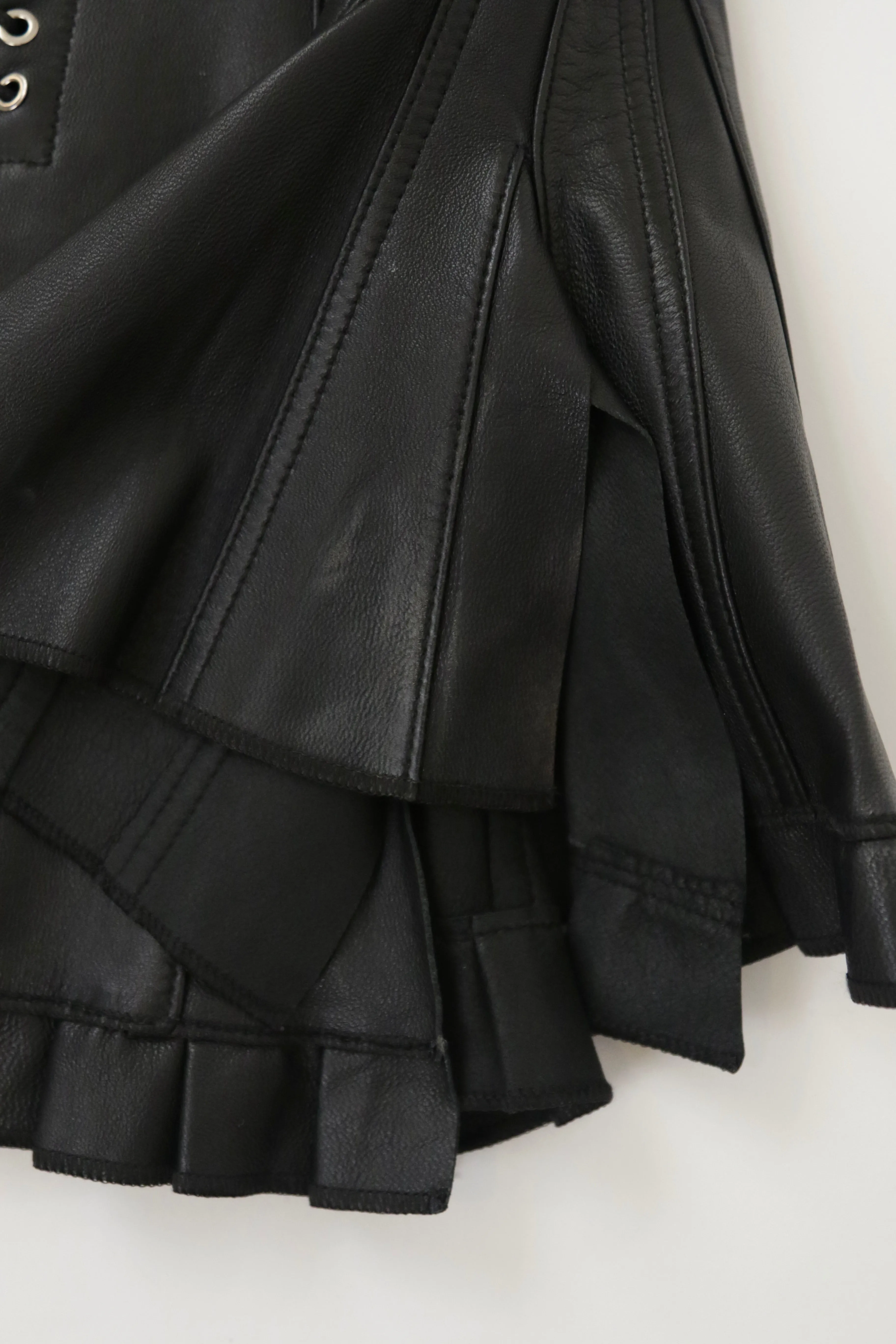 Leather Corset Skater Mini Dress