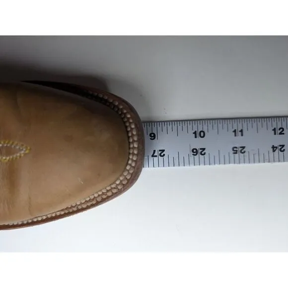Leather Cowboy Boots Kids US Size 1/ Mexico 21 Butterfly Embroidered Brown/ Tan