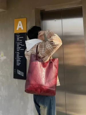 Leather Shoulder Tote Bag