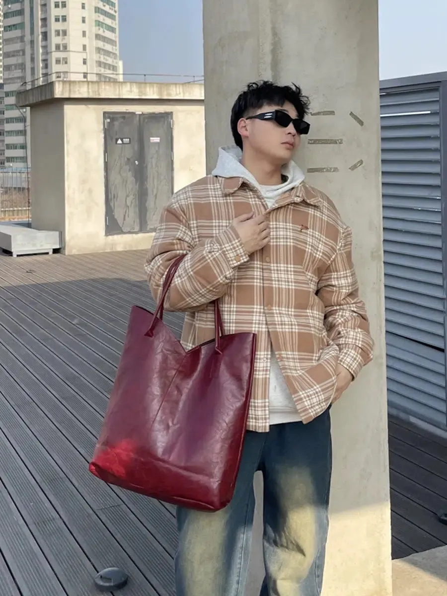 Leather Shoulder Tote Bag