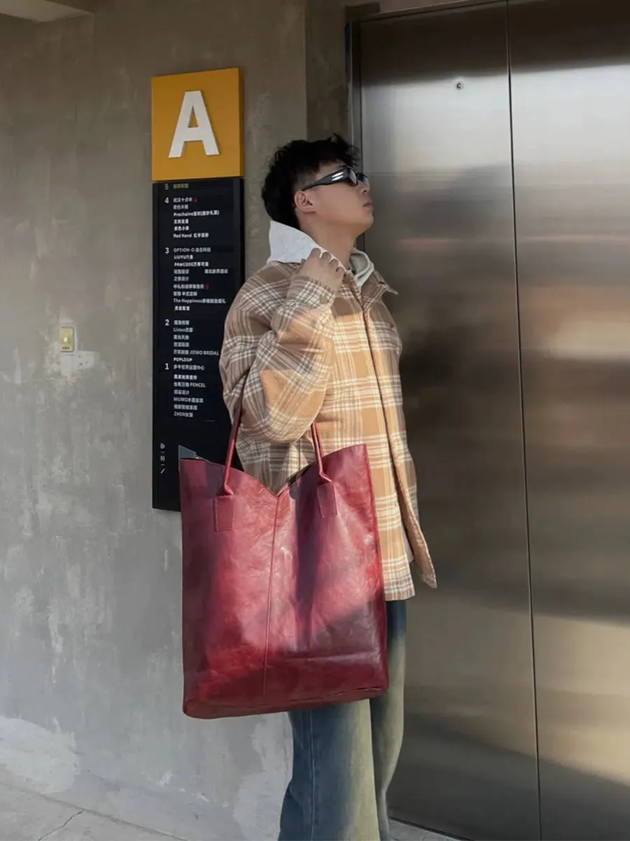 Leather Shoulder Tote Bag