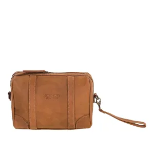 Leather Wash Bag 2656 - Light Brown