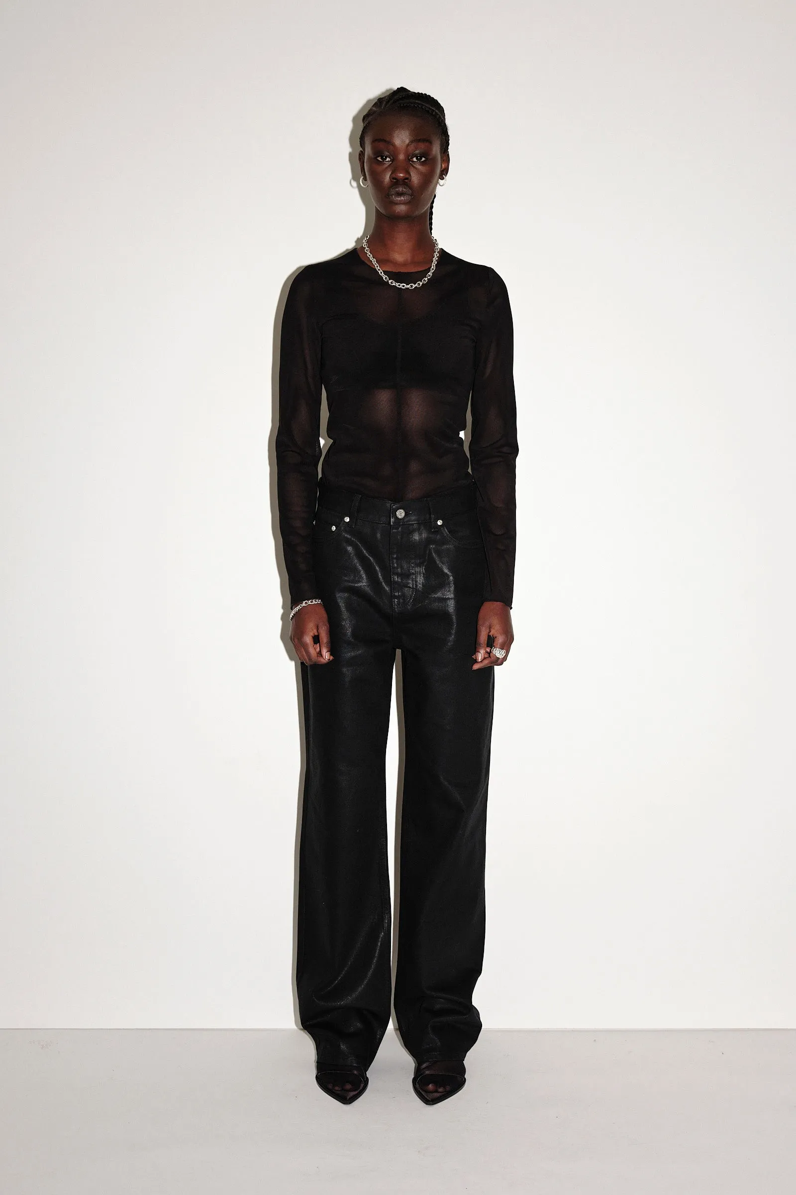 Lena Coated Denim - Black
