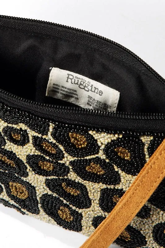 Leopard Beaded Clutch