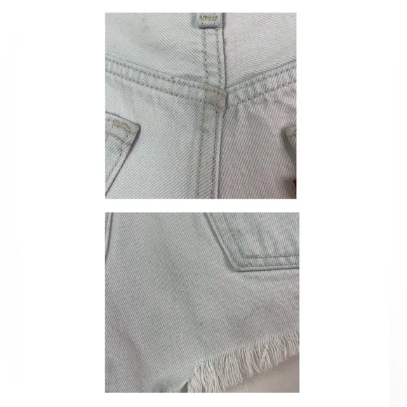 Levi’s 501 High Rise Exposed Button Fly Light Washed Denim Shorts Size 25