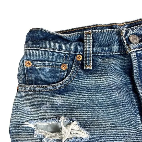Levi’s 501 Wedgie Distressed Denim Shorts