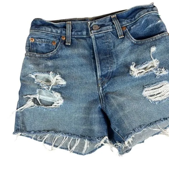 Levi’s 501 Wedgie Distressed Denim Shorts