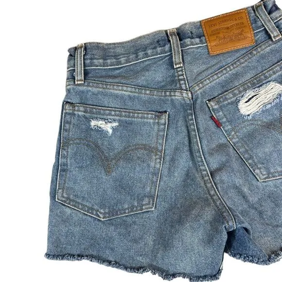 Levi’s 501 Wedgie Distressed Denim Shorts