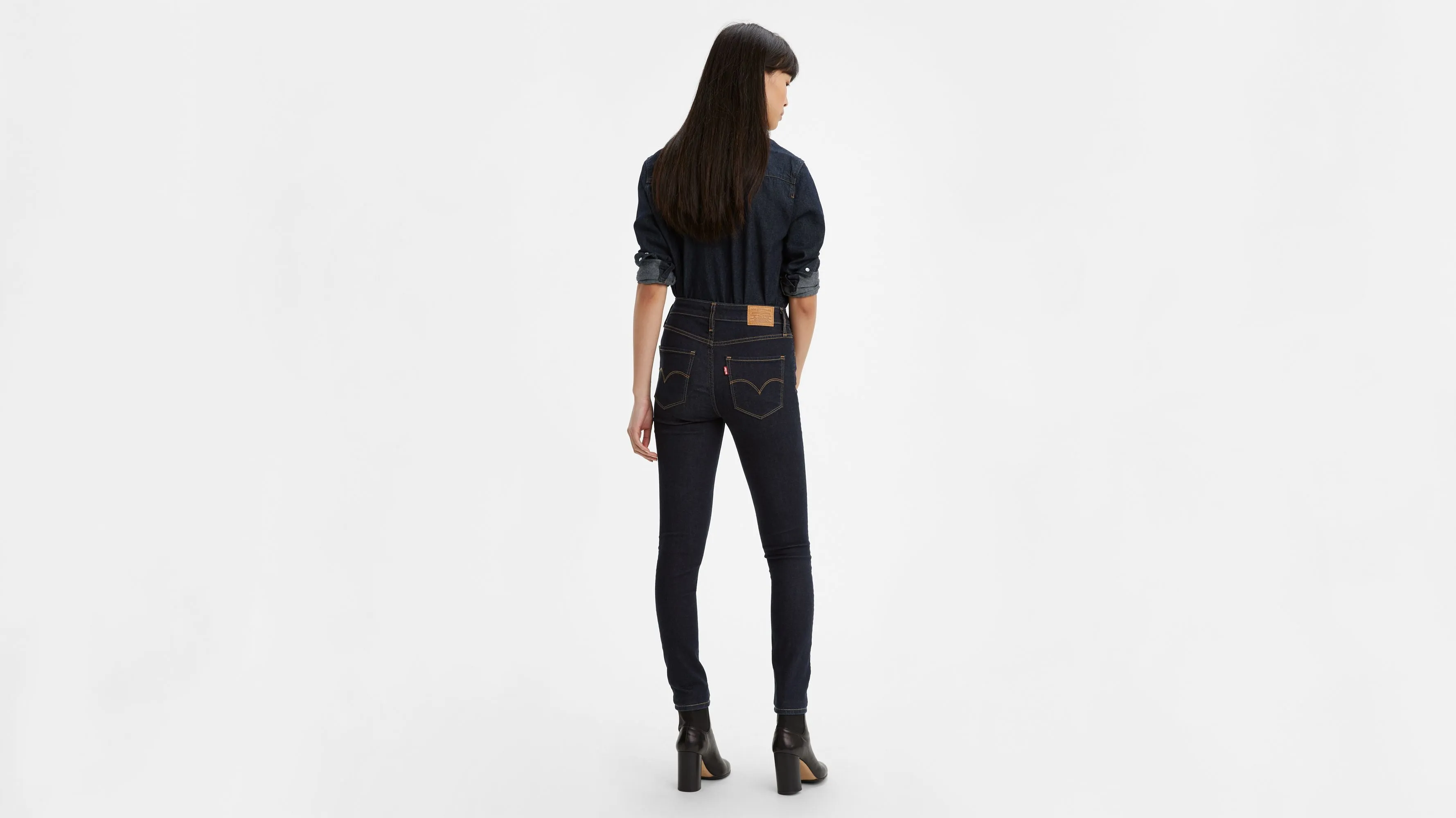 Levi's 721 0188 Womens Dark Blue Wash High Rise Skinny Jean Size 14M / 32 x 32