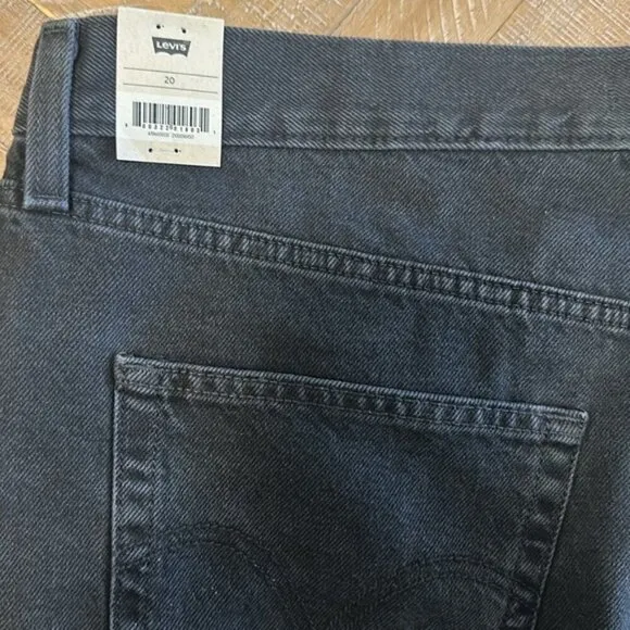 Levi's High Waisted Mom Faded Black Non-Stretch Denim Shorts