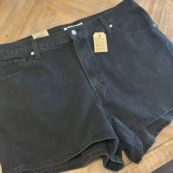 Levi's High Waisted Mom Faded Black Non-Stretch Denim Shorts