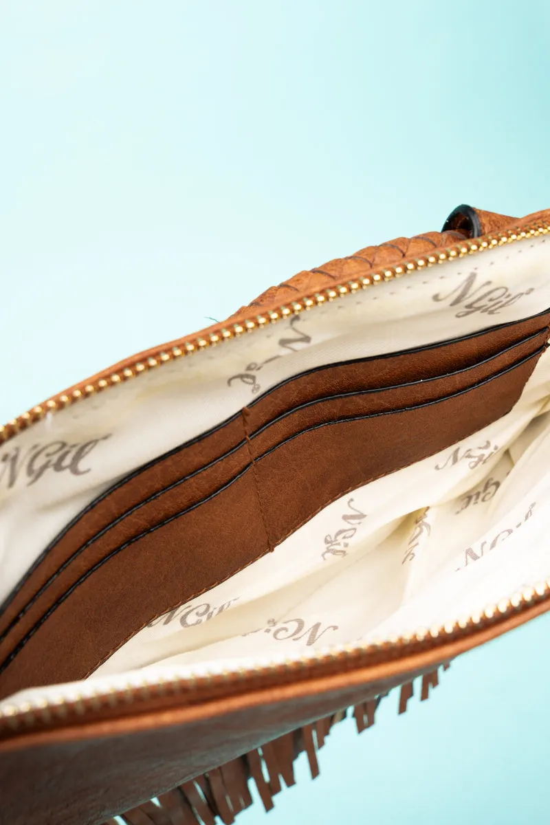 Light Brown Fairleigh Fringe Bangle Clutch