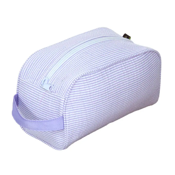 Lilac Seersucker Traveler Toiletry Bag