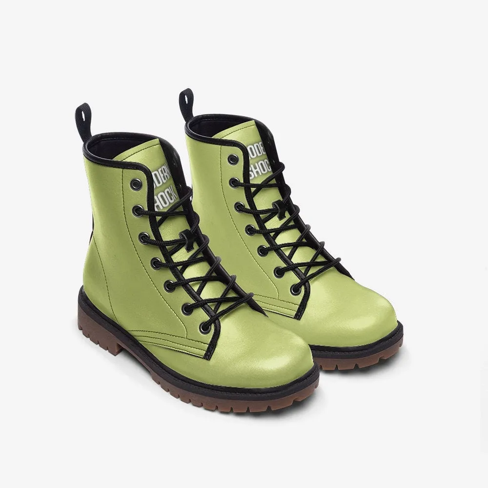 Lime Green Vegan Leather Unisex Boots