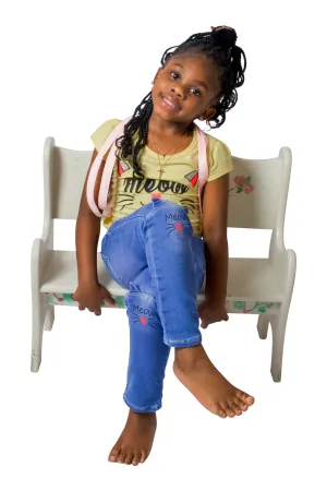 Londyn Lil Miss Cattitude Girls Meow Cat Ears Denim Jeans