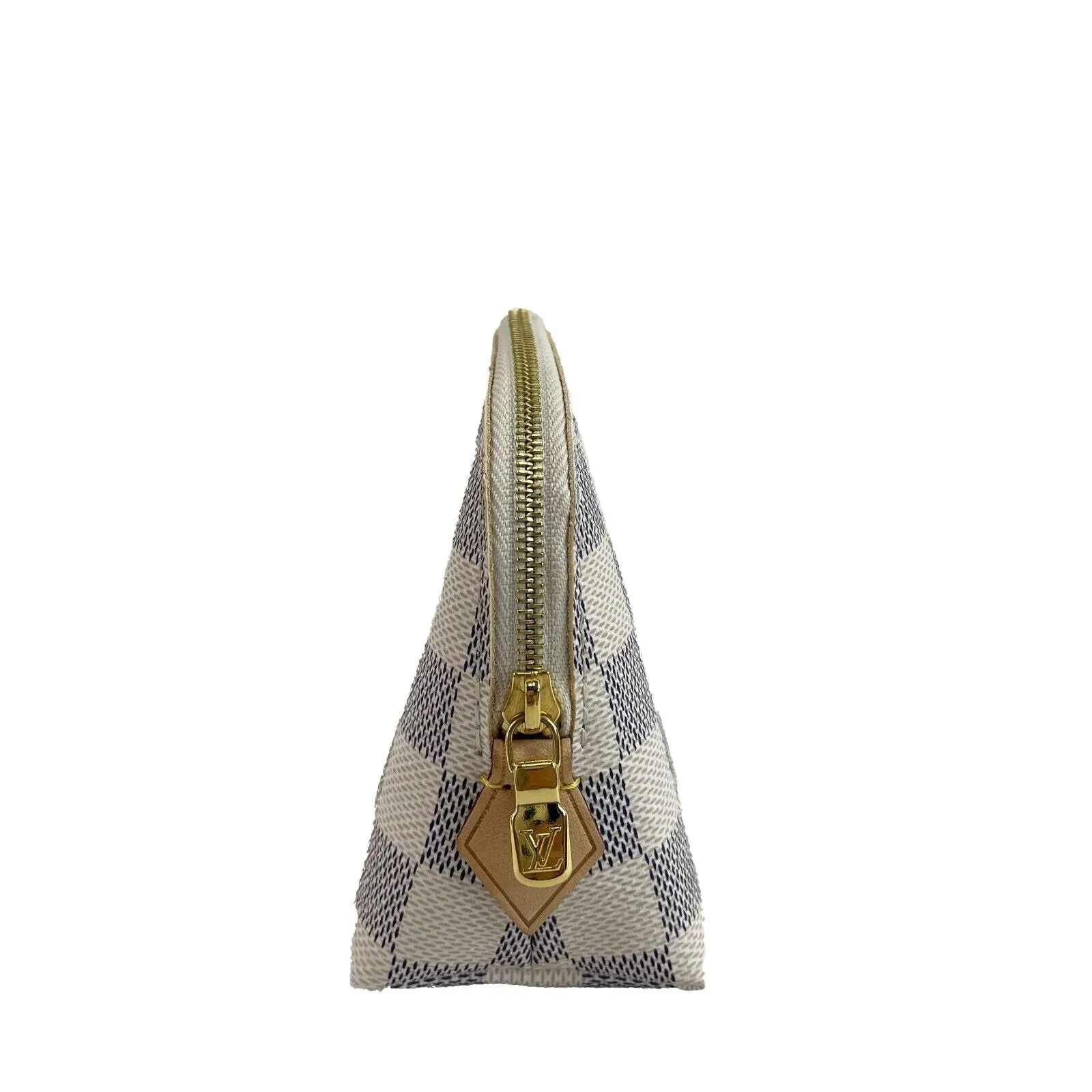 Louis Vuitton Damier Azur Canvas Cosmetic Pochette Pouch With Box White