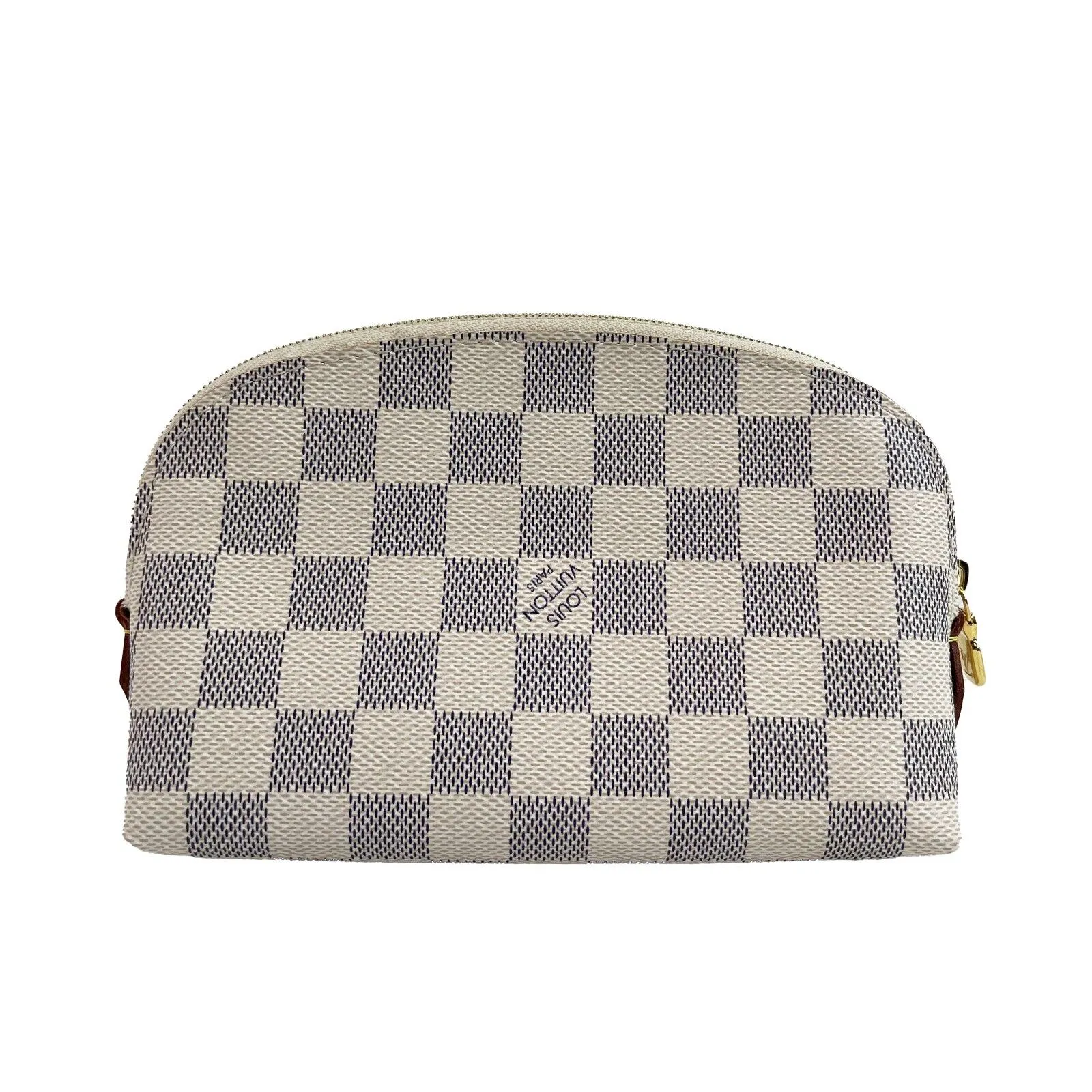 Louis Vuitton Damier Azur Canvas Cosmetic Pochette Pouch With Box White
