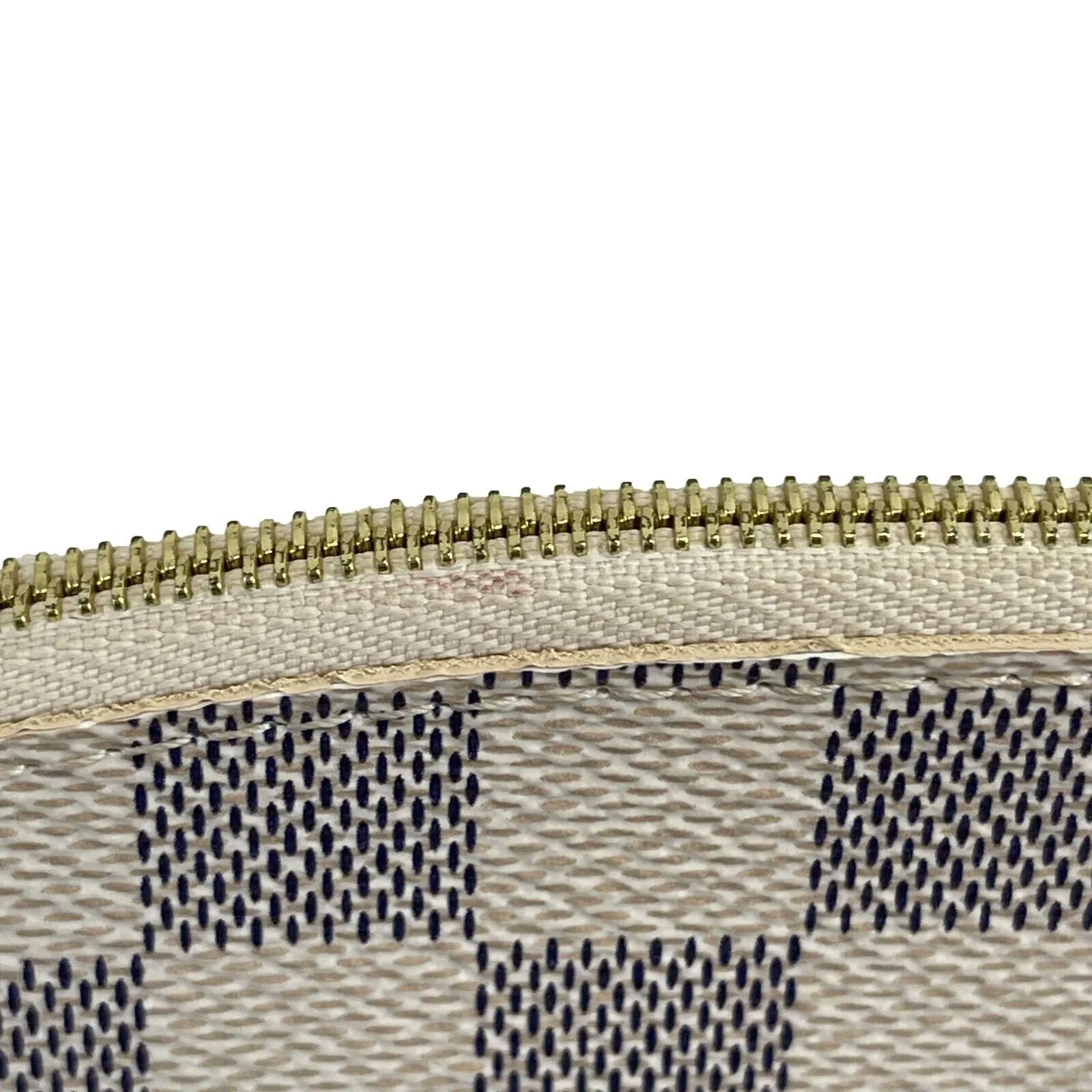Louis Vuitton Damier Azur Canvas Cosmetic Pochette Pouch With Box White