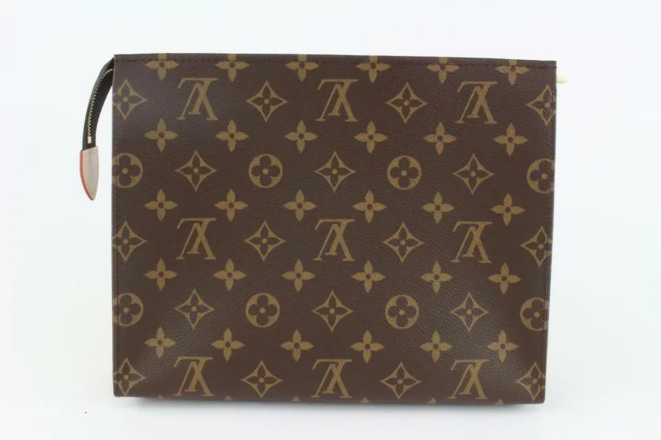 Louis Vuitton Discontinued Monogram Toiletry Pouch 26 Cosmetic Case 1LK1118