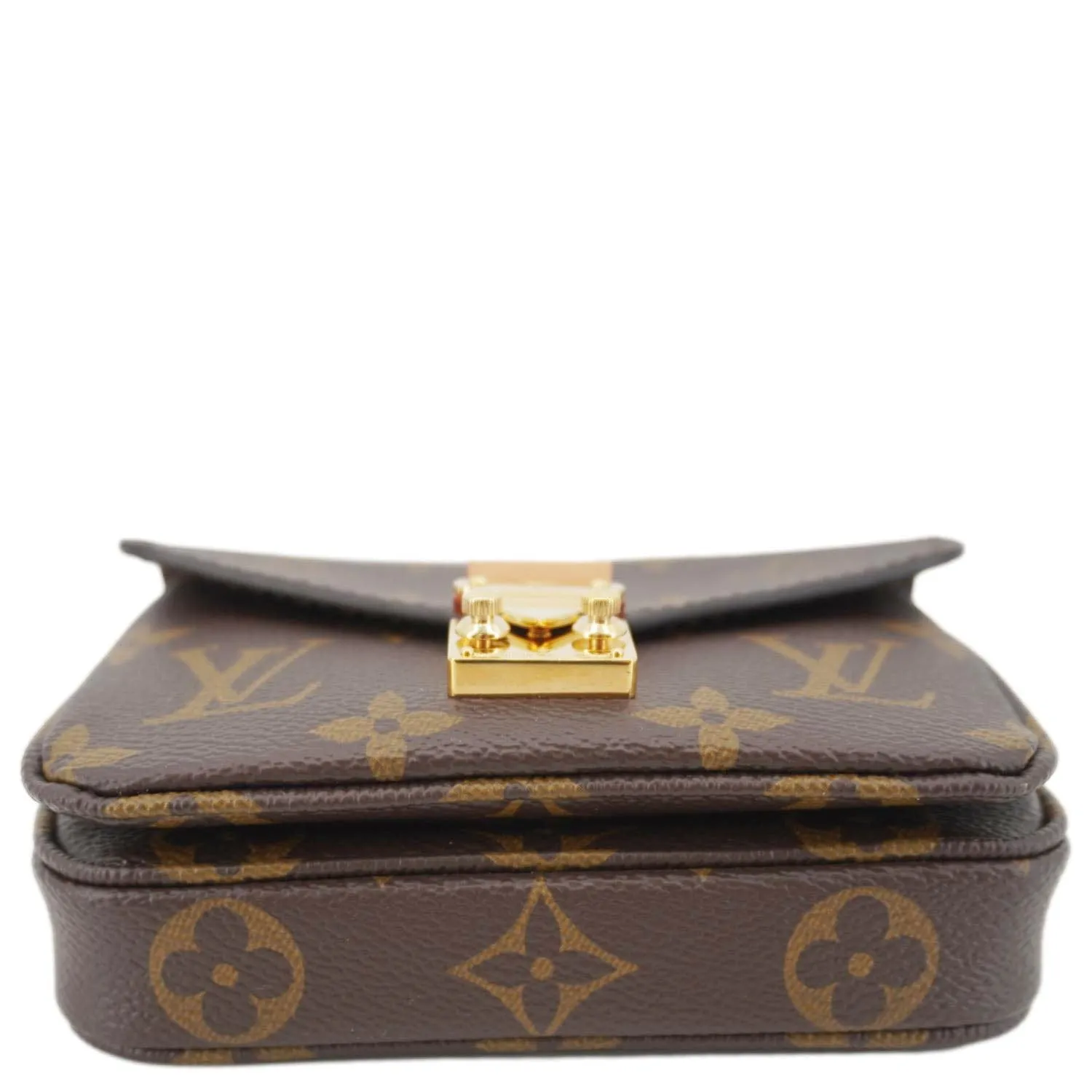 LOUIS VUITTON Micro Metis Monogram Canvas Chain Crossbody Bag Brown