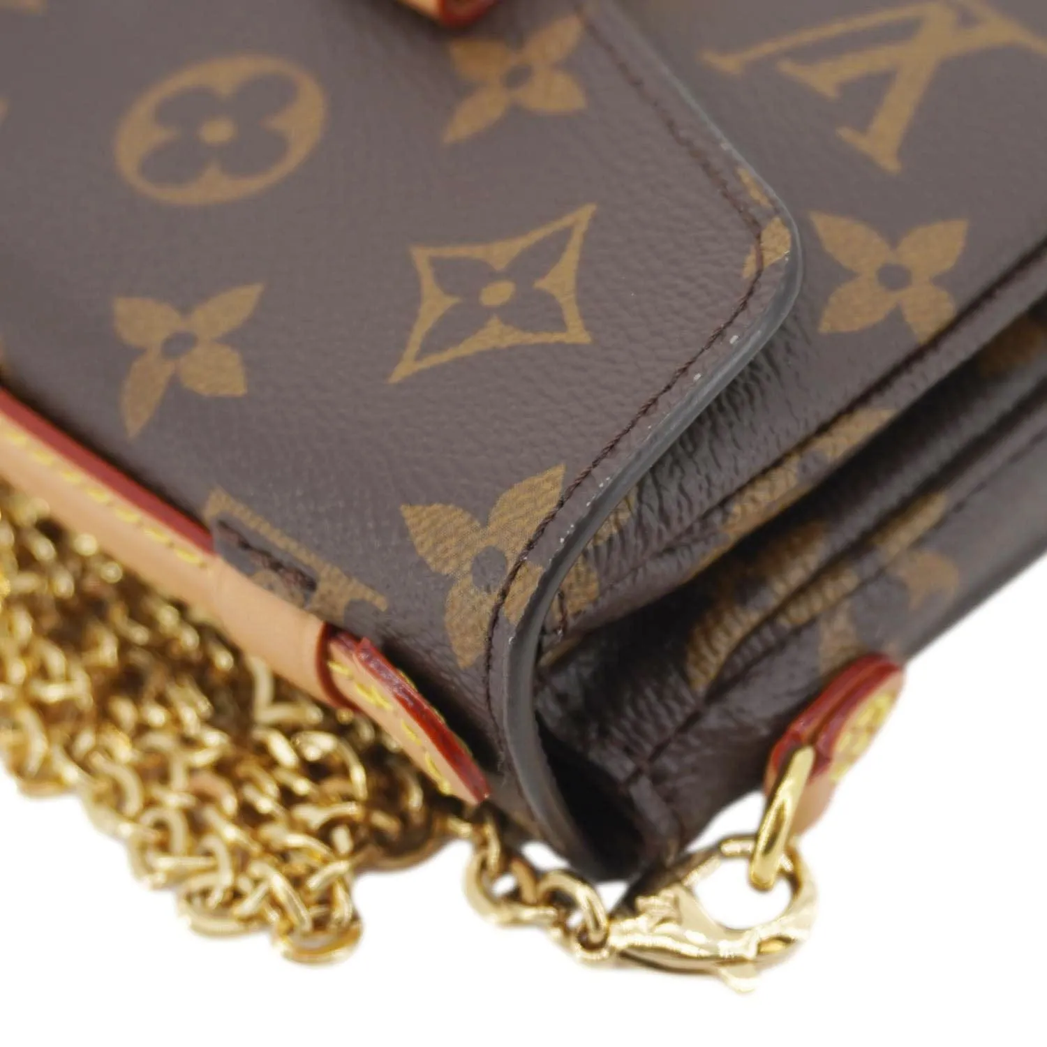 LOUIS VUITTON Micro Metis Monogram Canvas Chain Crossbody Bag Brown