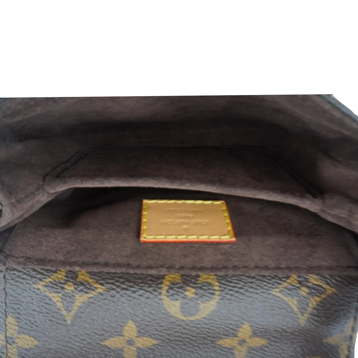 LOUIS VUITTON Micro Metis Monogram Canvas Chain Crossbody Bag Brown