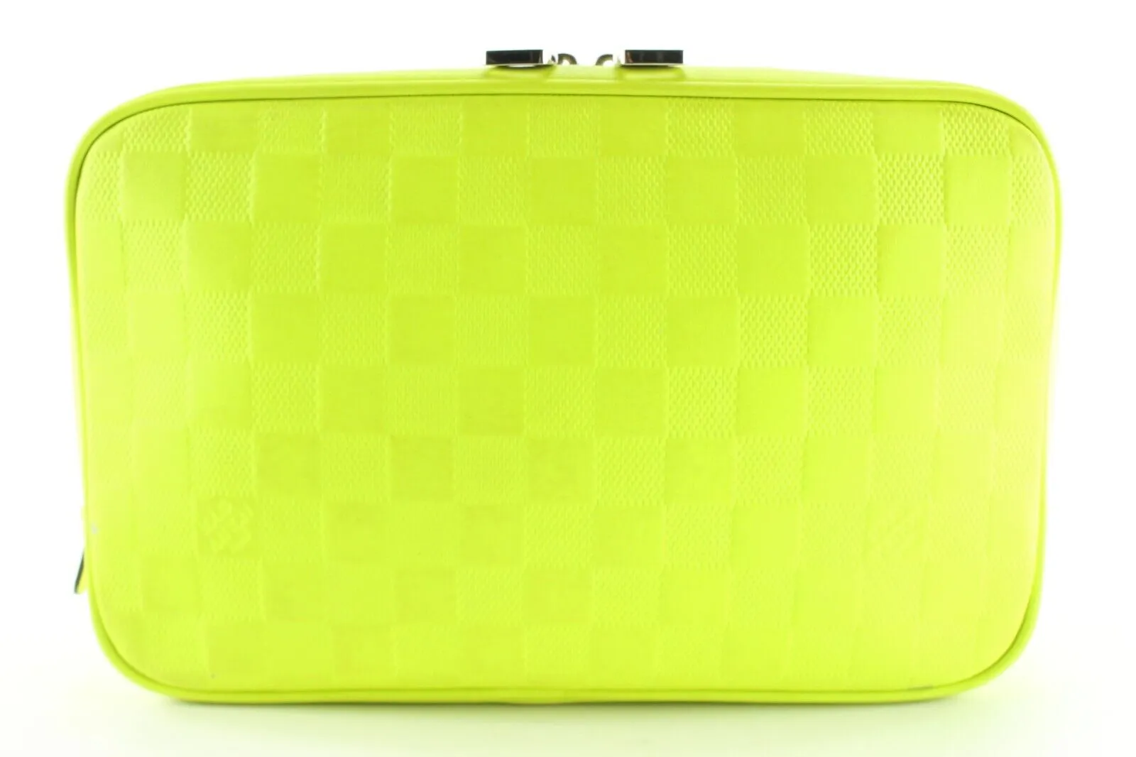 Louis Vuitton Neon Green Damier Infini Leather Trousse Cosmetic Pouch 5LK0223