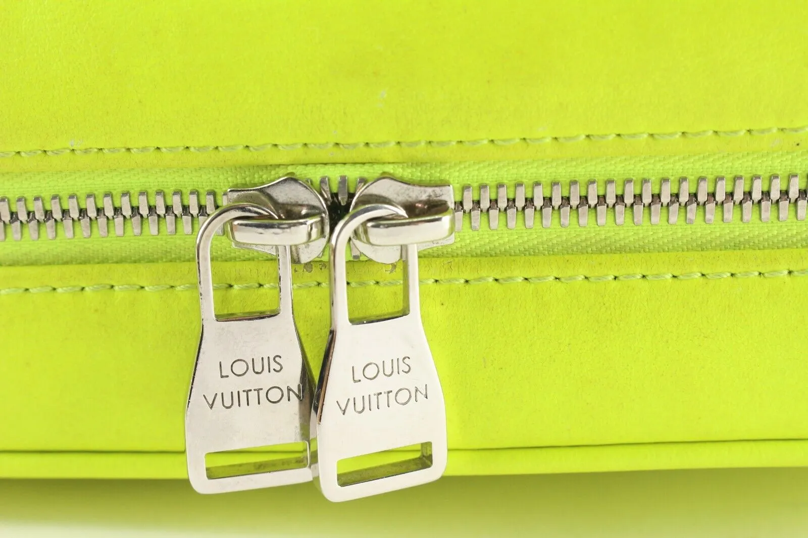 Louis Vuitton Neon Green Damier Infini Leather Trousse Cosmetic Pouch 5LK0223