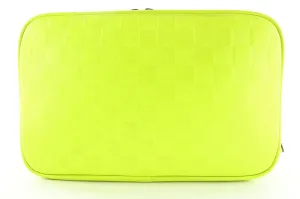 Louis Vuitton Neon Green Damier Infini Leather Trousse Cosmetic Pouch 5LK0223