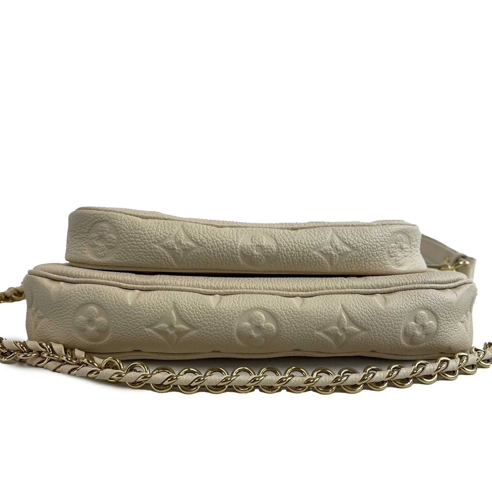 Louis Vuitton - NEW Cream Giant Monogram Empreinte Multi Pochette Accessories