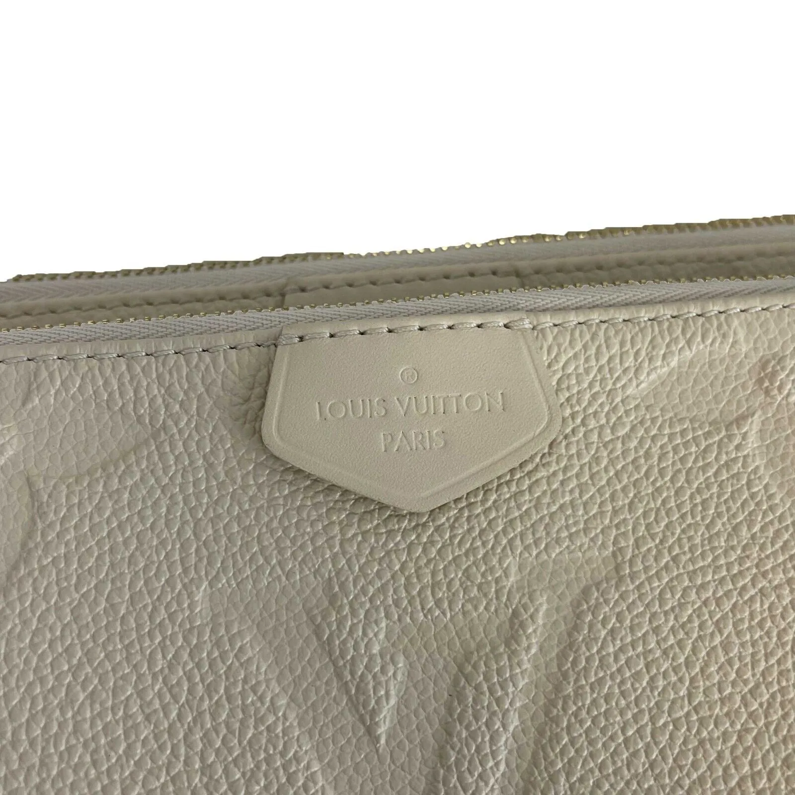 Louis Vuitton - NEW Cream Giant Monogram Empreinte Multi Pochette Accessories