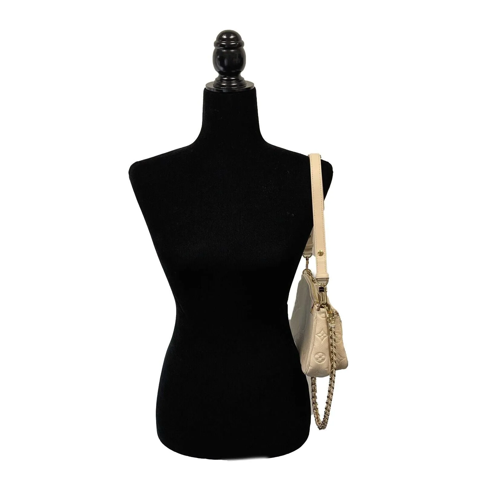 Louis Vuitton - NEW Cream Giant Monogram Empreinte Multi Pochette Accessories