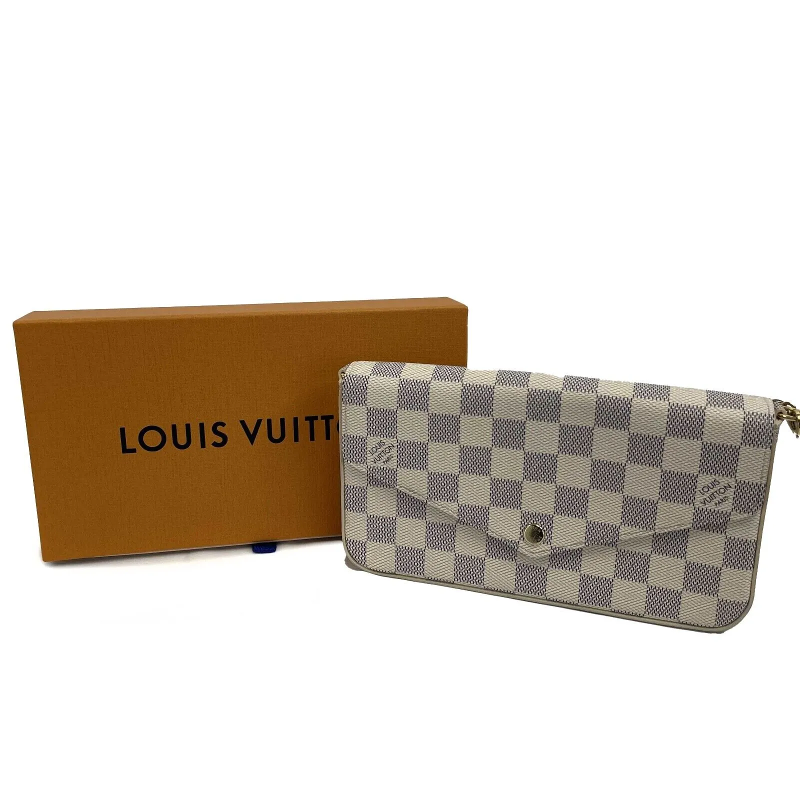 Louis Vuitton - The Pochette Félicie in Damier Azur Canvas w/ Crossbody Chain