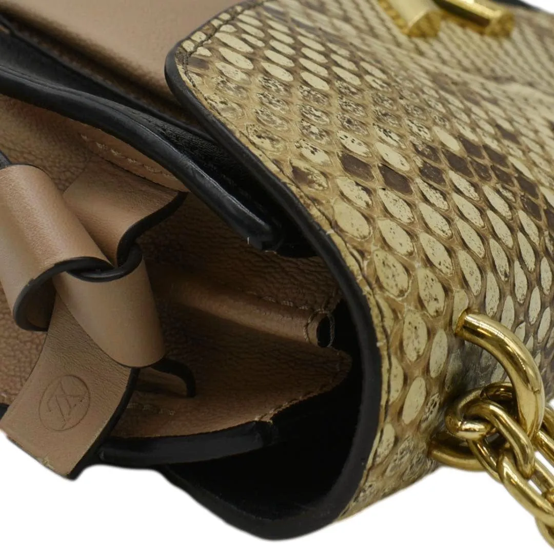 LOUIS VUITTON Very Python Leather Chain Crossbody Bag Black