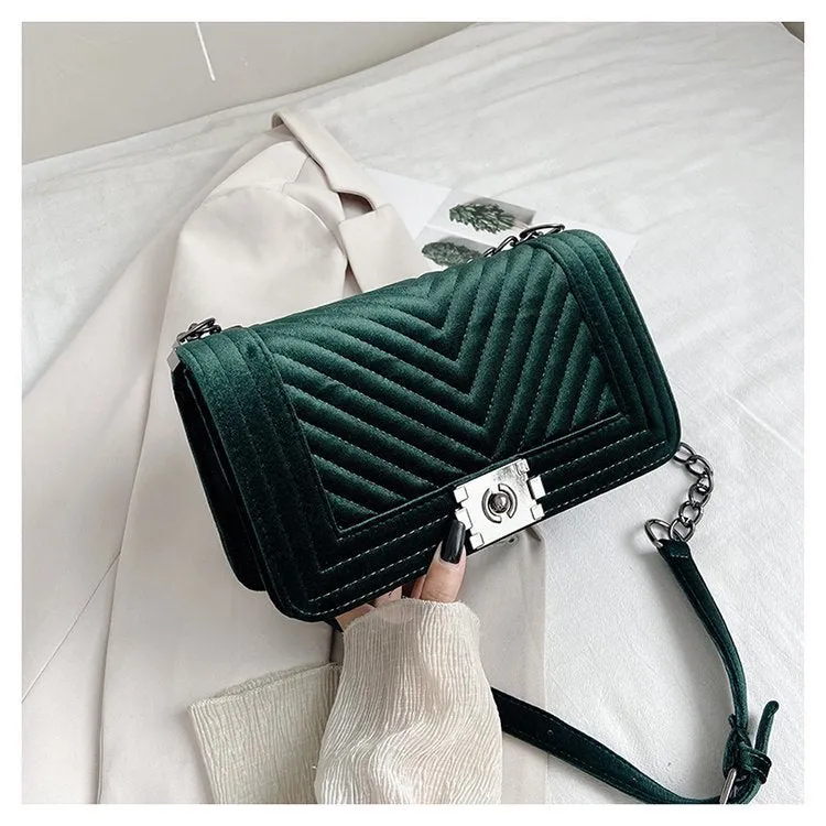 Luxury Velvet Crossbody Handbag