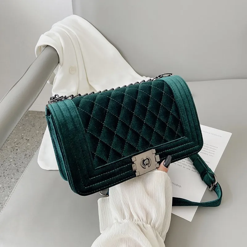 Luxury Velvet Crossbody Handbag
