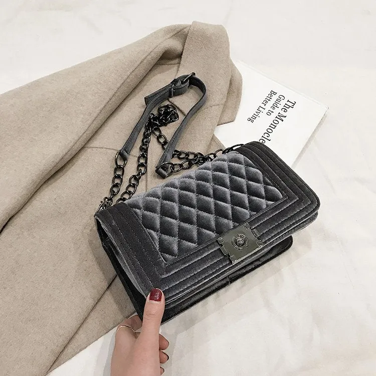 Luxury Velvet Crossbody Handbag