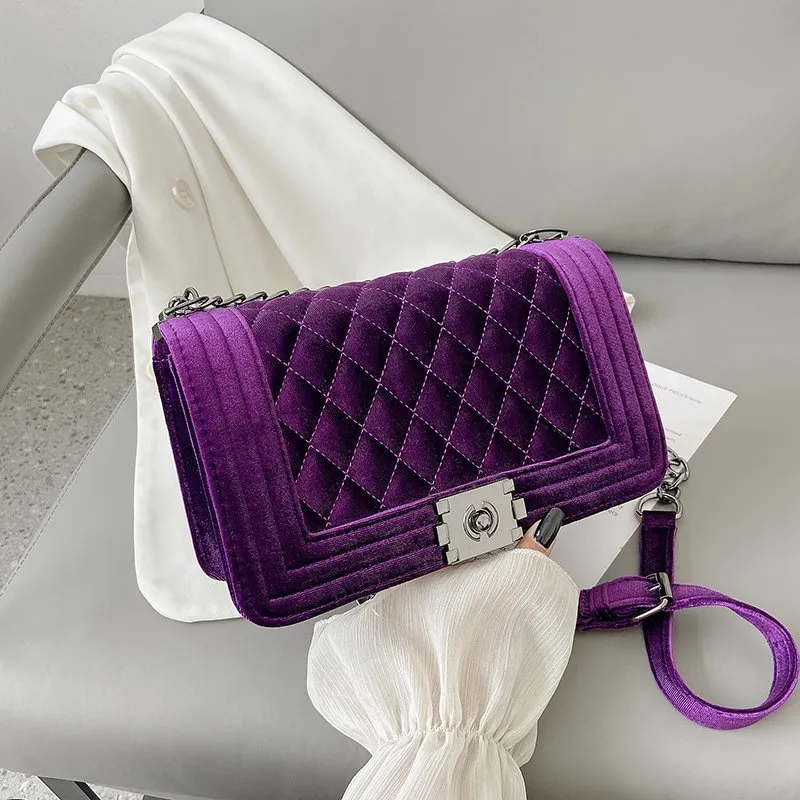 Luxury Velvet Crossbody Handbag
