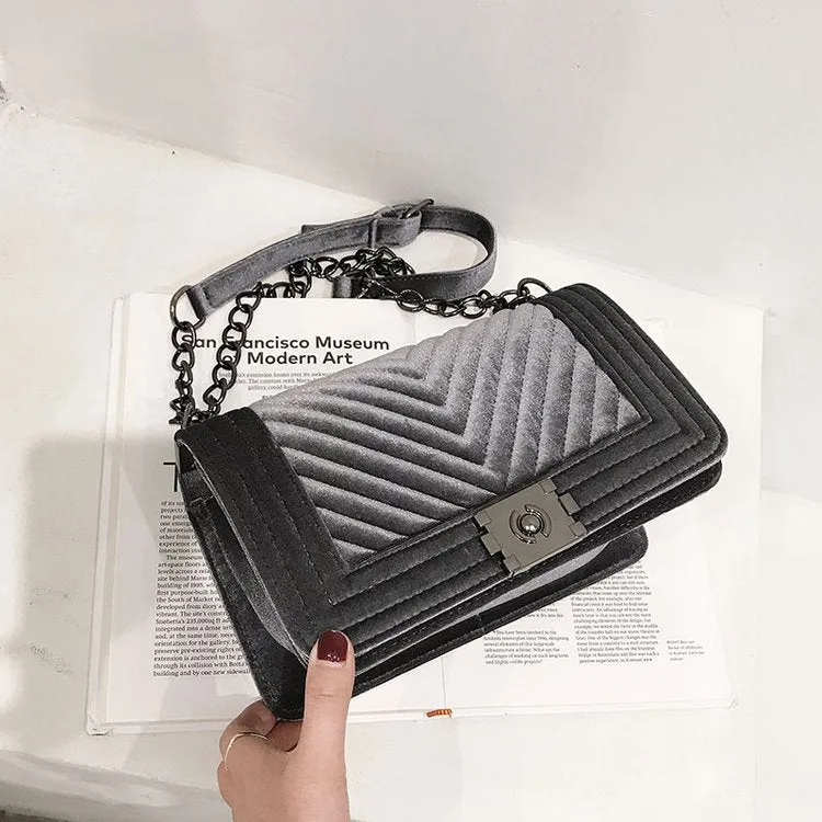 Luxury Velvet Crossbody Handbag