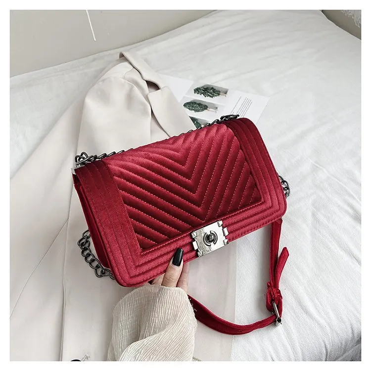 Luxury Velvet Crossbody Handbag