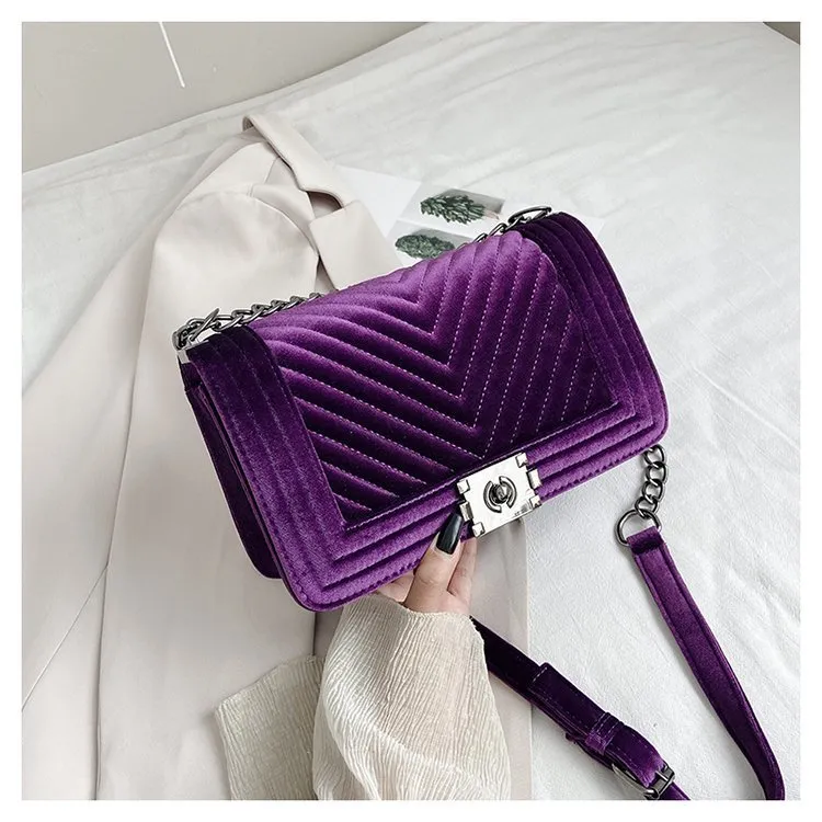 Luxury Velvet Crossbody Handbag