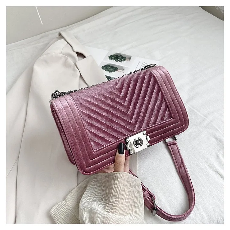 Luxury Velvet Crossbody Handbag