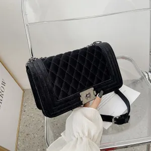 Luxury Velvet Crossbody Handbag