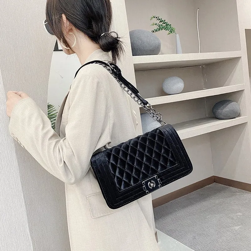 Luxury Velvet Crossbody Handbag